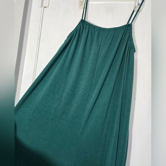 Green  Loose Wide Leg Spaghetti Strap Long Romper Jumpsuit Size XL - Picture 4 of 11